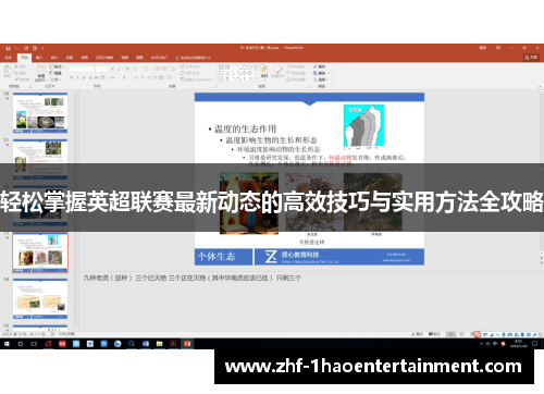 轻松掌握英超联赛最新动态的高效技巧与实用方法全攻略