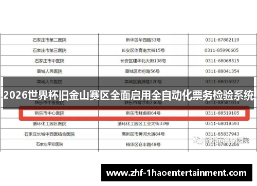 2026世界杯旧金山赛区全面启用全自动化票务检验系统 2026世界杯旧金山赛区全面启用全自动化票务检验系统